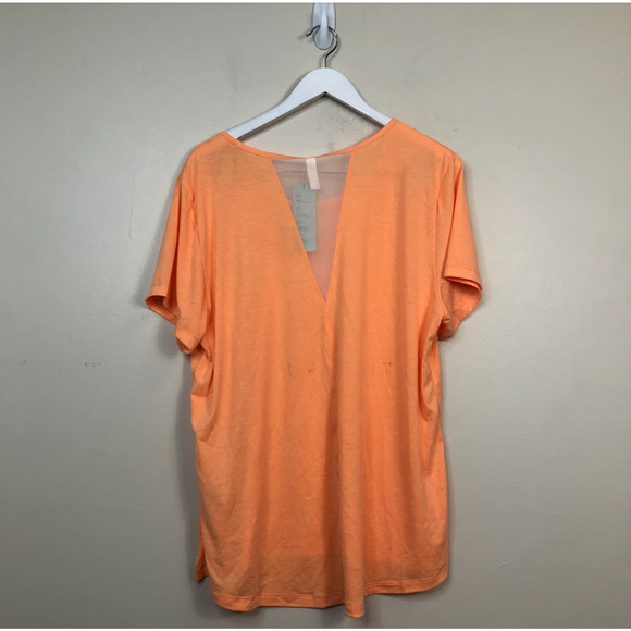 Ideology Women's Mesh-Back Short Sleeve T-Shirts Top Light Orange 2XL, $20 NWT - Picture 4 of 5